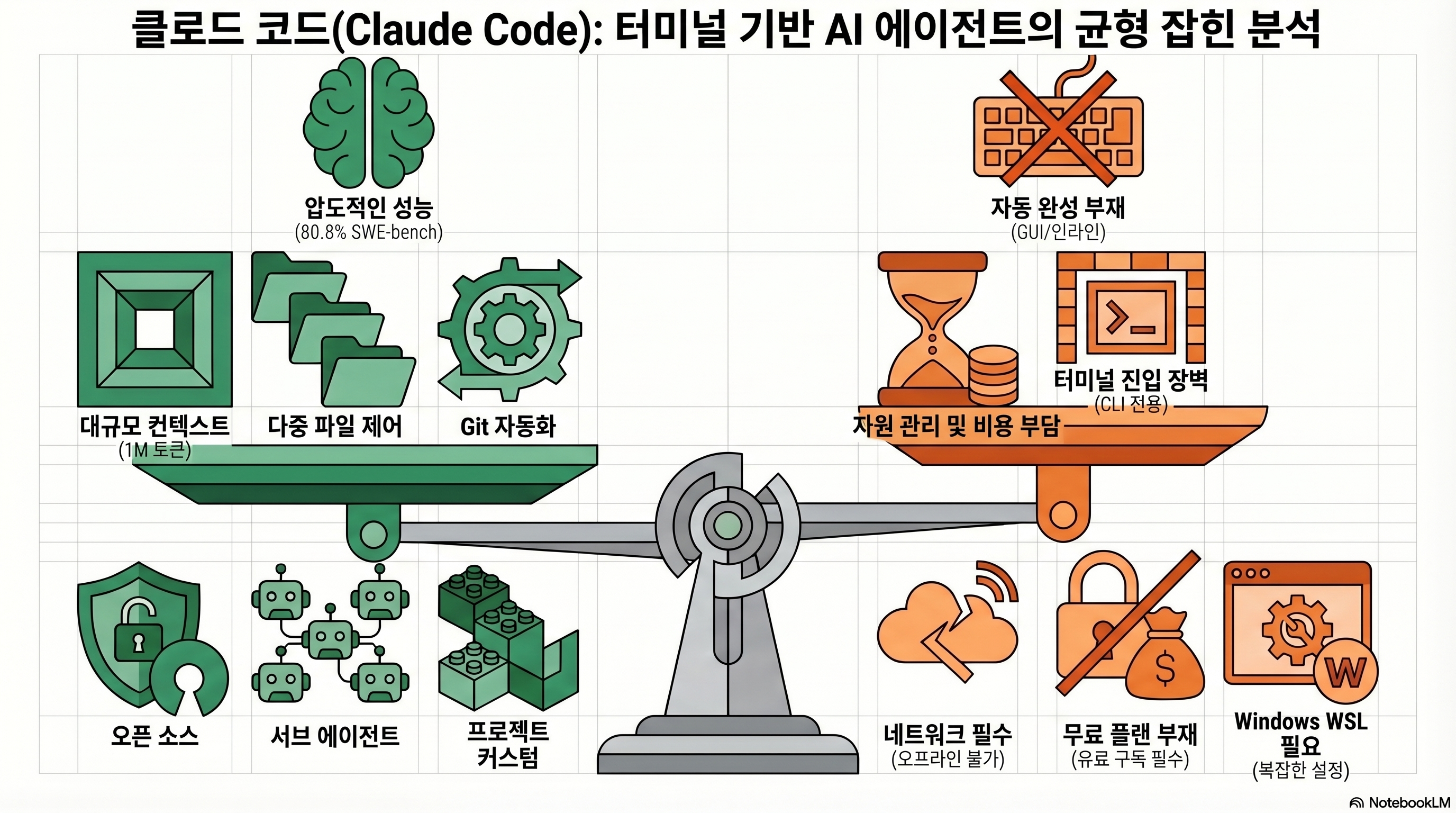 Claude Code pros and cons comparison infographic