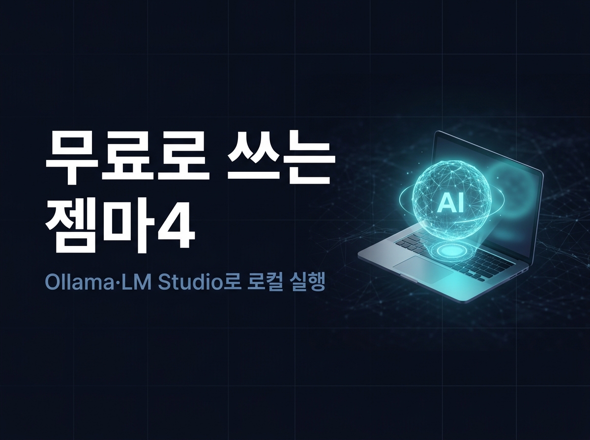 무료로 내 노트북에서 젬마4 12B 로컬 실행하기 (Ollama·LM Studio)